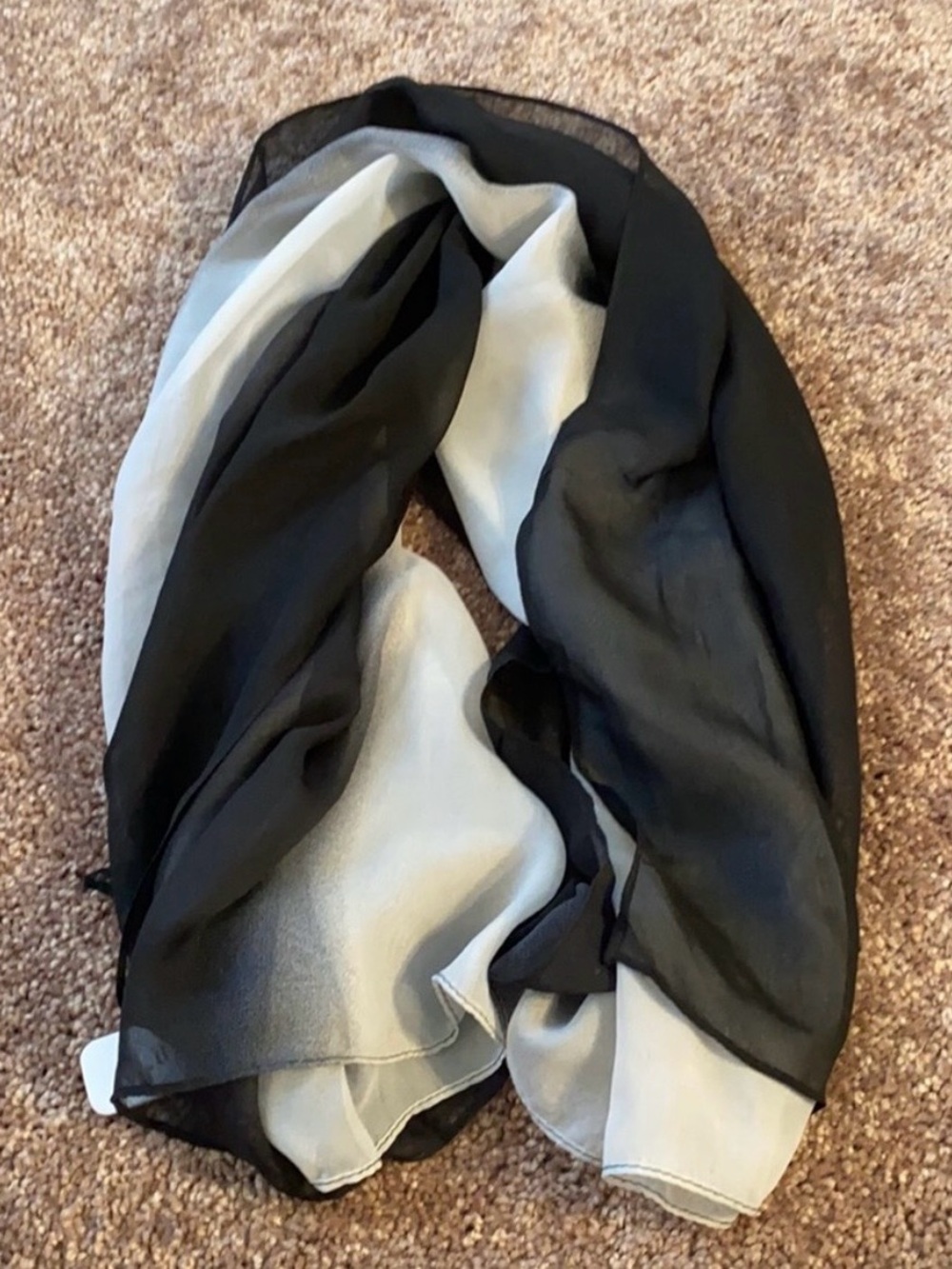 Charming Charlie Black & White Sheer Layered Scarf